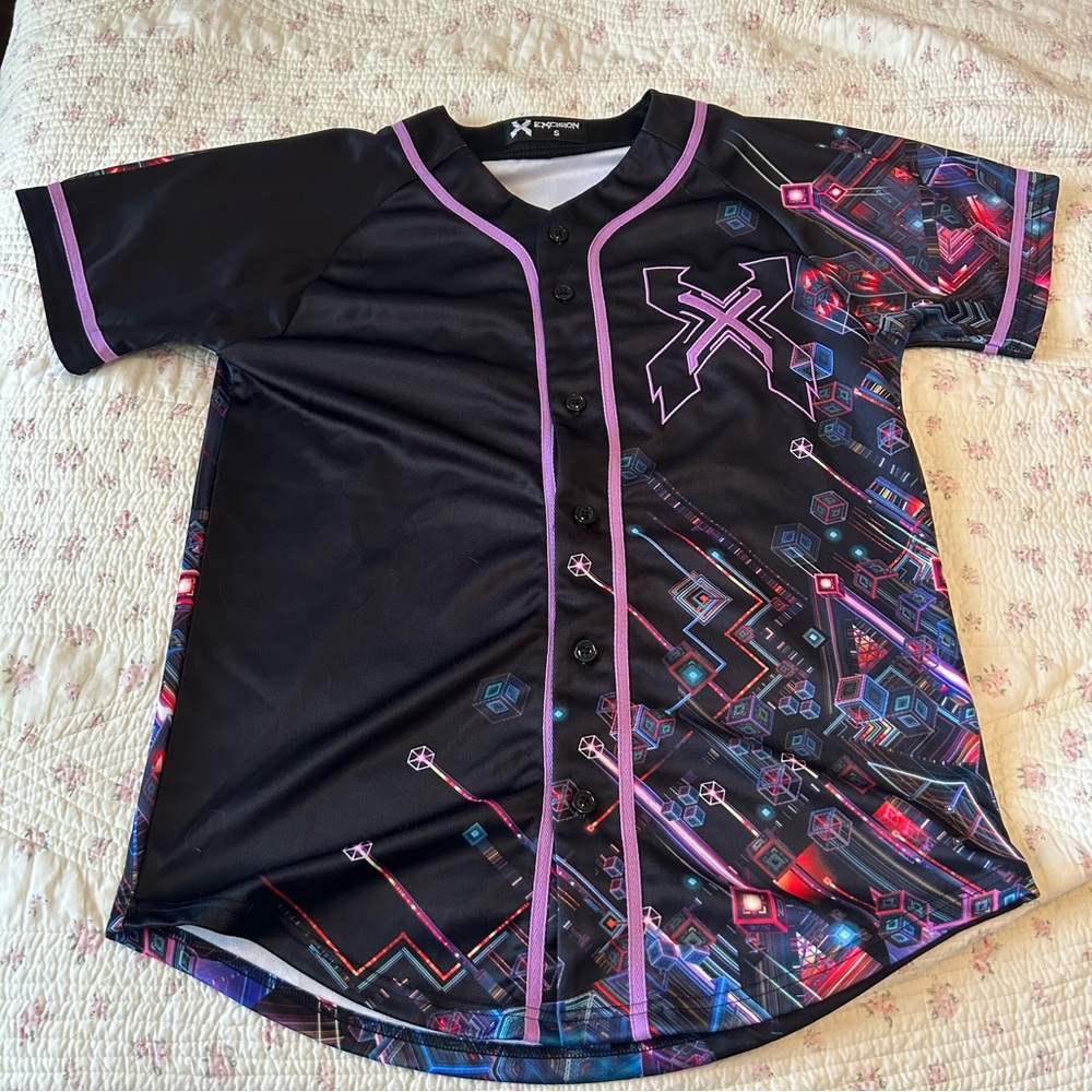 Excision Nexus Tour Baseball Jersey Black Purple Official Men’s Small